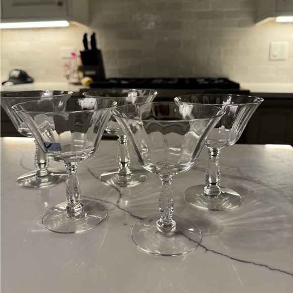 Vintage Fostoria Silver Flutes (5)